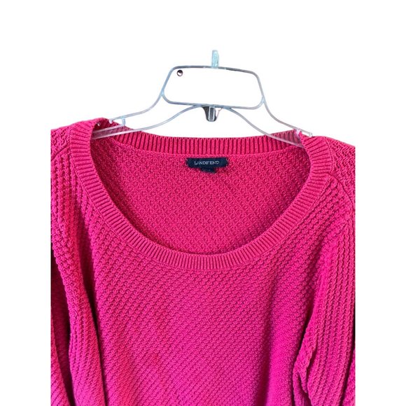 Lands End Womens Size 3x 24 26W Pink Pullover Sweater Long Sleeve Round Neck - Picture 3 of 4